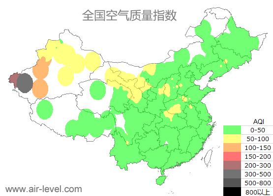 空气质量实时地图 2025-10-20 00:00