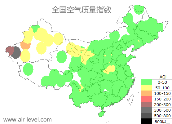 空气质量实时地图 2025-10-20 06:00