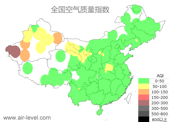空气质量实时地图 2025-10-20 07:00