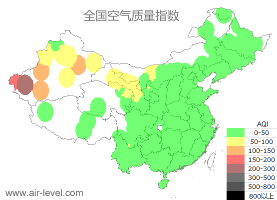 空气质量实时地图 2025-10-20 13:00