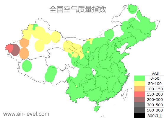 空气质量实时地图 2025-10-20 14:00