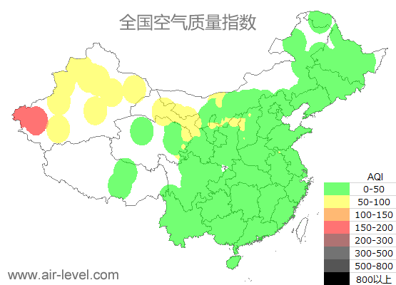 空气质量实时地图 2025-10-20 17:00