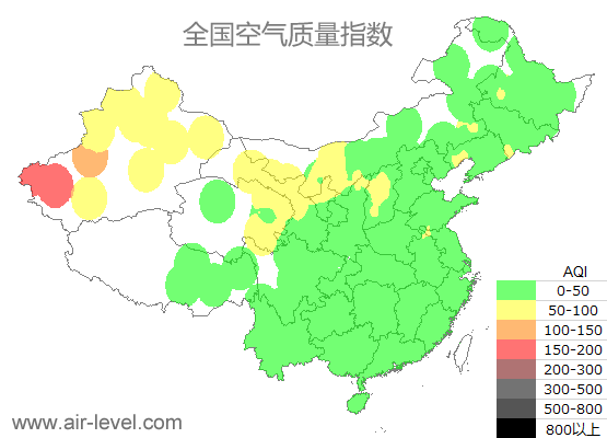 空气质量实时地图 2025-10-20 19:00