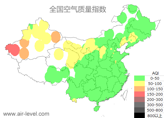 空气质量实时地图 2025-10-20 20:00