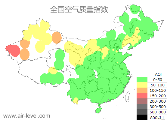 空气质量实时地图 2025-10-20 21:00