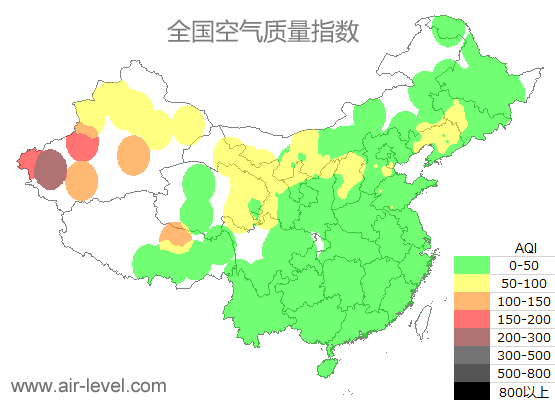 空气质量实时地图 2025-10-20 23:00