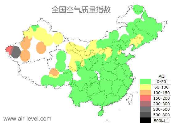 空气质量实时地图 2025-10-21 00:00