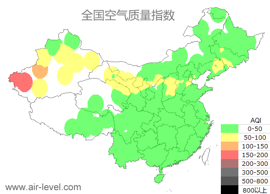空气质量实时地图 2025-10-21 07:00