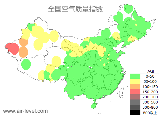 空气质量实时地图 2025-10-21 10:00