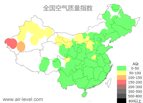 空气质量实时地图 2025-10-21 17:00
