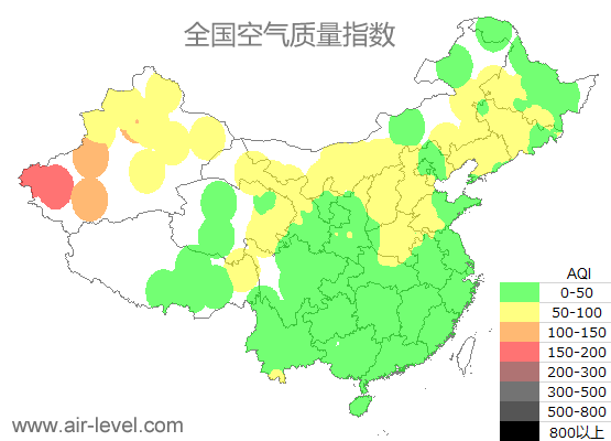 空气质量实时地图 2025-10-21 21:00