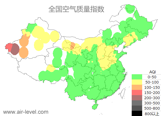 空气质量实时地图 2025-10-22 03:00