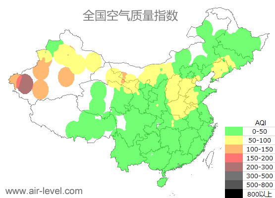 空气质量实时地图 2025-10-22 04:00