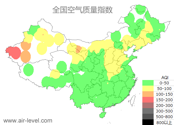 空气质量实时地图 2025-10-22 09:00
