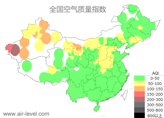 空气质量实时地图 2025-10-22 11:00