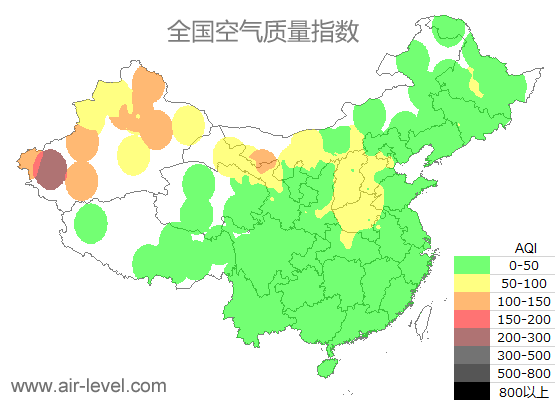 空气质量实时地图 2025-10-22 12:00