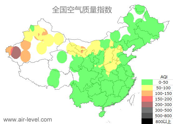 空气质量实时地图 2025-10-22 13:00