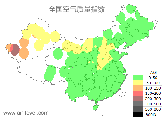 空气质量实时地图 2025-10-22 14:00