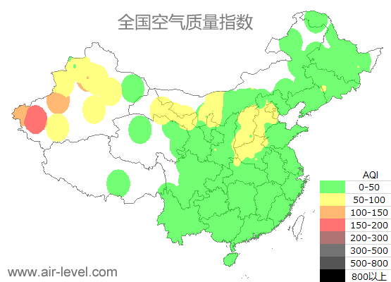 空气质量实时地图 2025-10-22 16:00