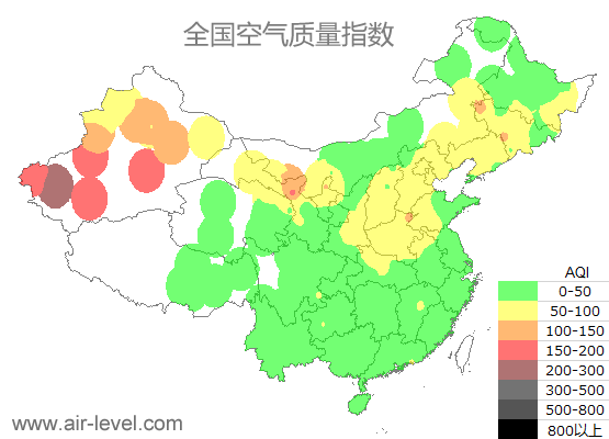 空气质量实时地图 2025-10-22 23:00