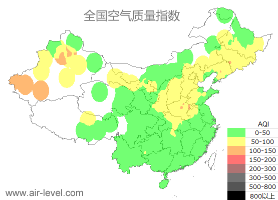 空气质量实时地图 2025-10-23 08:00