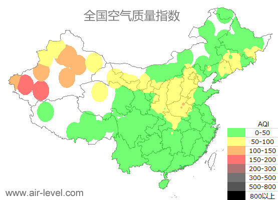 空气质量实时地图 2025-10-23 11:00