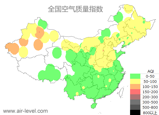 空气质量实时地图 2025-10-23 19:00