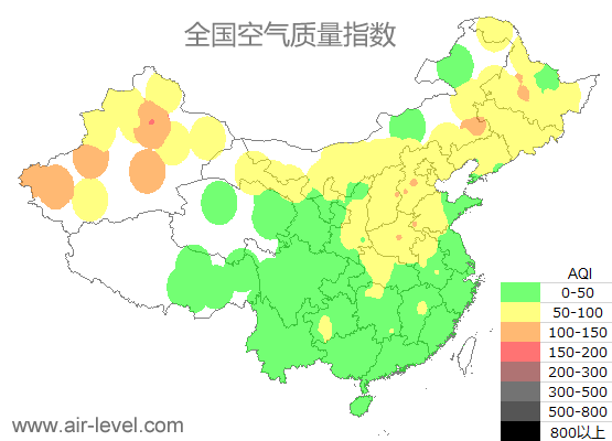 空气质量实时地图 2025-10-23 20:00