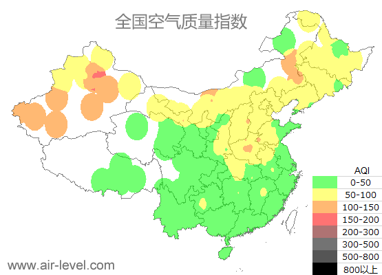 空气质量实时地图 2025-10-23 21:00
