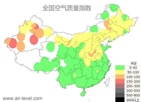 空气质量实时地图 2025-10-23 22:00