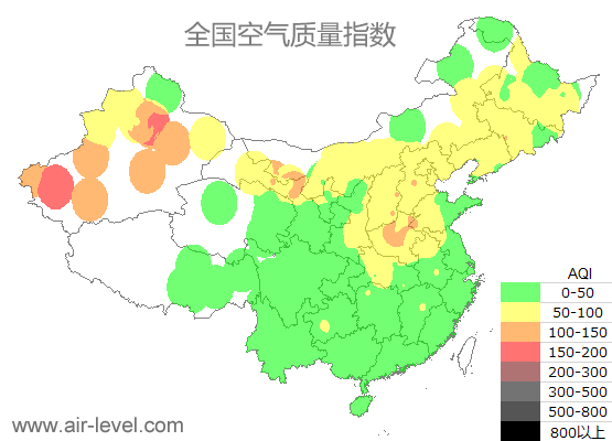 空气质量实时地图 2025-10-23 23:00