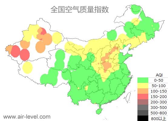 空气质量实时地图 2025-10-24 11:00