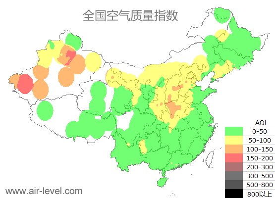 空气质量实时地图 2025-10-24 12:00