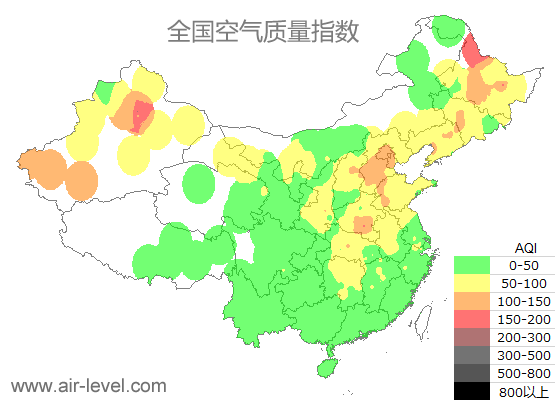 空气质量实时地图 2025-10-25 06:00