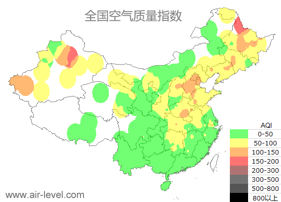 空气质量实时地图 2025-10-25 07:00