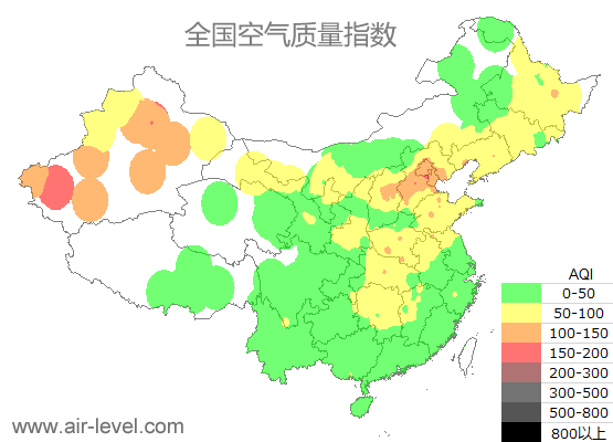 空气质量实时地图 2025-10-25 12:00