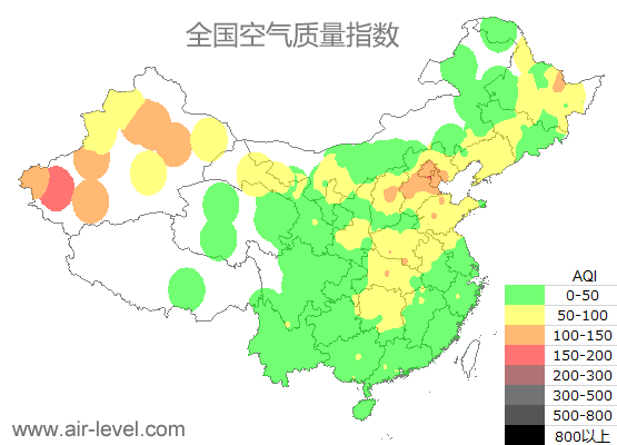 空气质量实时地图 2025-10-25 13:00
