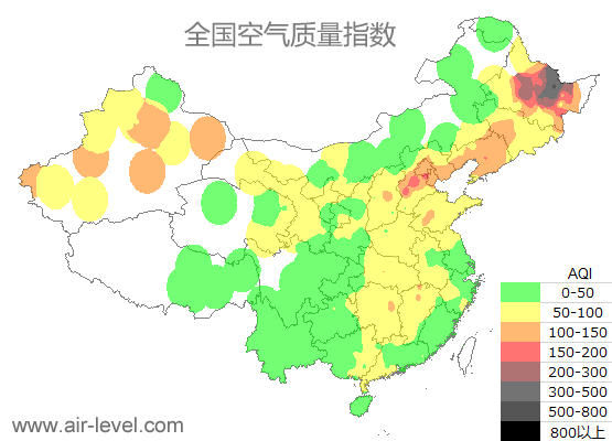 空气质量实时地图 2025-10-25 20:00
