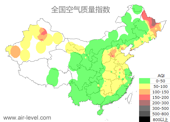 空气质量实时地图 2025-10-26 06:00