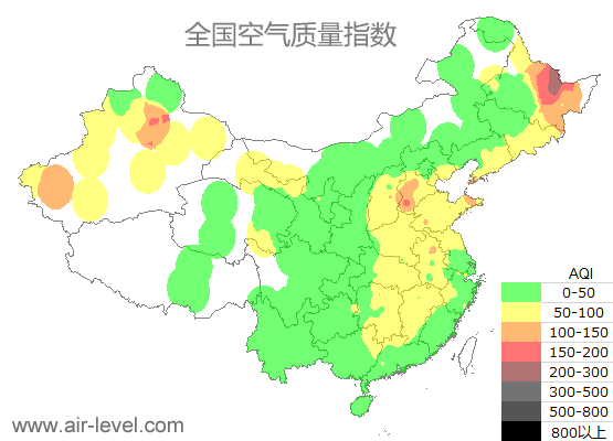 空气质量实时地图 2025-10-26 07:00