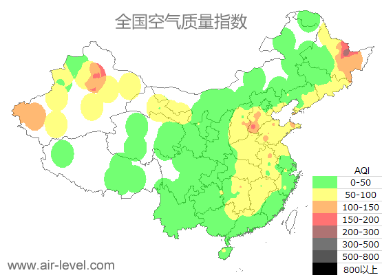空气质量实时地图 2025-10-26 08:00