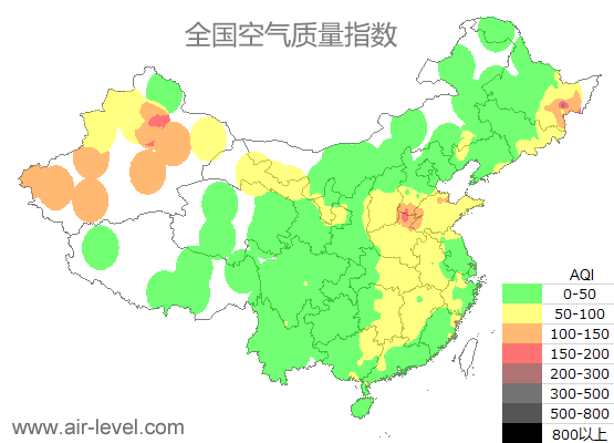 空气质量实时地图 2025-10-26 11:00