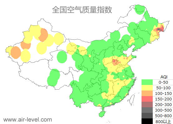 空气质量实时地图 2025-10-26 14:00