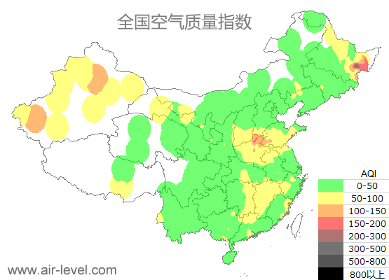 空气质量实时地图 2025-10-26 16:00