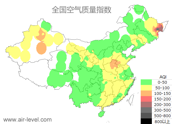 空气质量实时地图 2025-10-26 19:00
