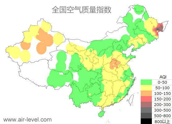 空气质量实时地图 2025-10-26 20:00