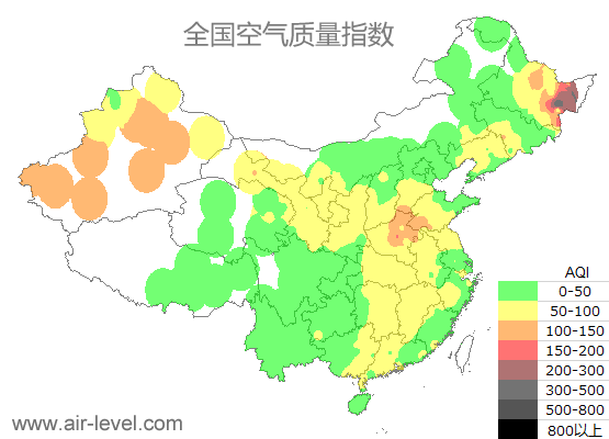 空气质量实时地图 2025-10-26 21:00
