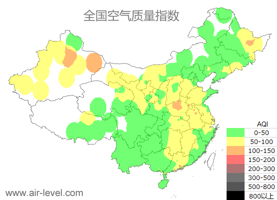 空气质量实时地图 2025-10-27 09:00