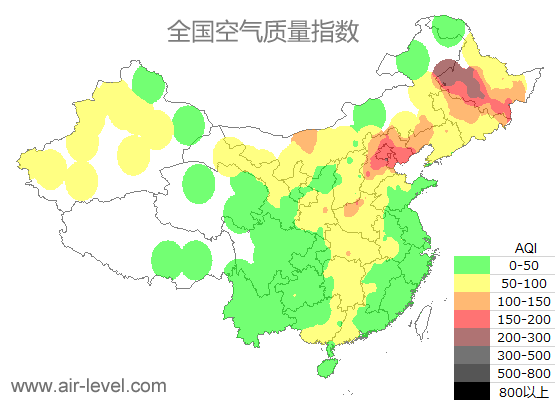 空气质量实时地图 2025-10-29 16:00