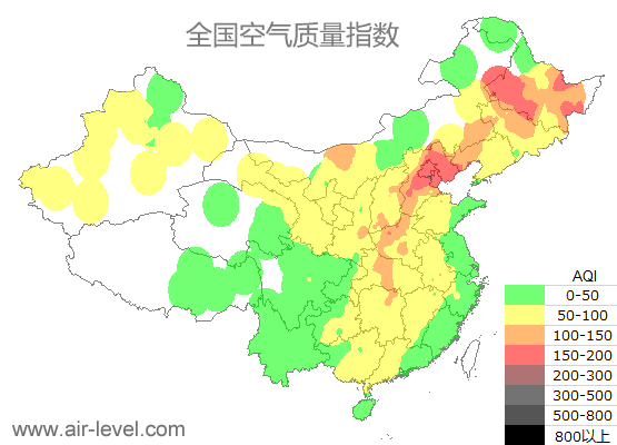 空气质量实时地图 2025-10-29 19:00